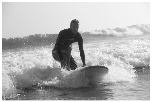 Photo Of David Beckham Learning to Surf Via – Victoria Beckham!