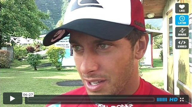 Video: Billabong Pro Tahiti – Jeremy Flores Interview