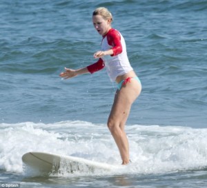 Still a surfer girl! Body confident Naomi Watts, 44, gets into her bikini to ride waves on family holiday #NewYork #SurfReport